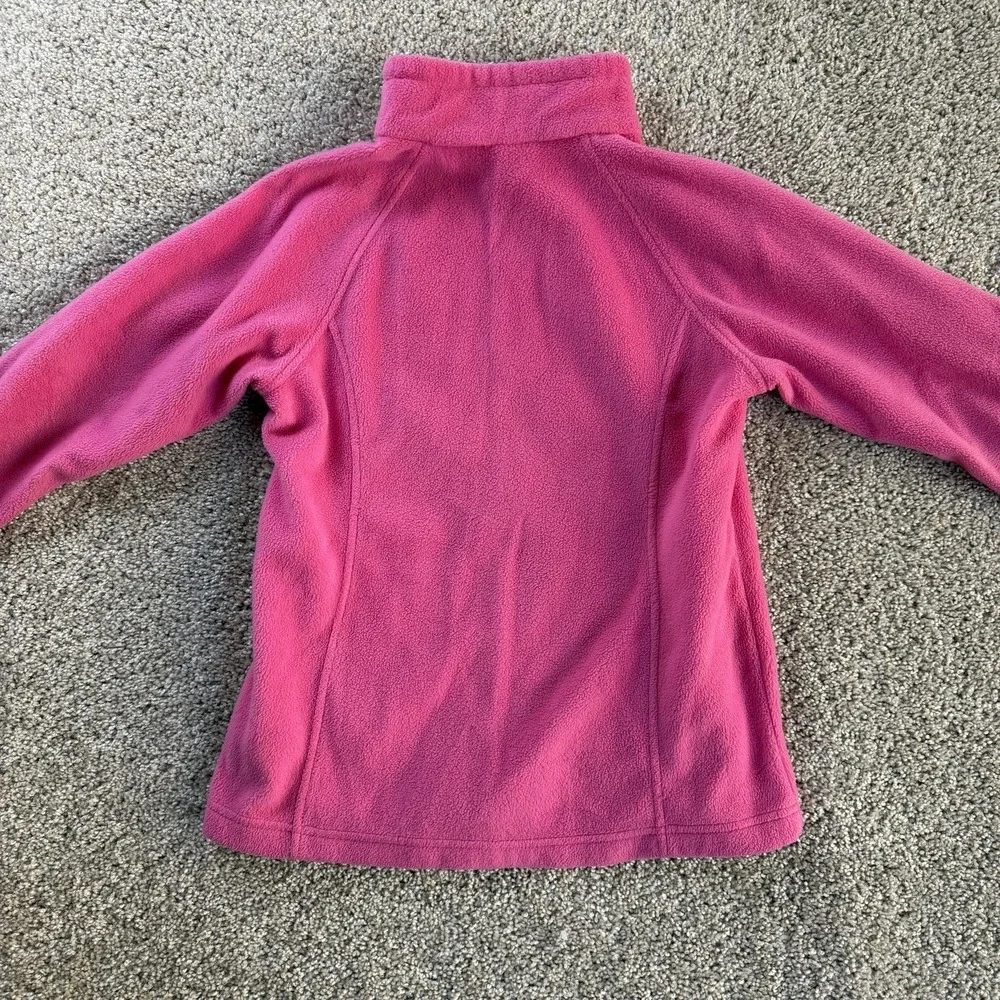 Columbia Fleece Jacket Girls Large 14/16 Pink Full Zip Lightweight Warm Outdoor